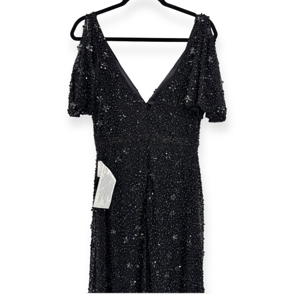 Mac Duggal Black Sequin Midi Dress - Picture 12 of 15